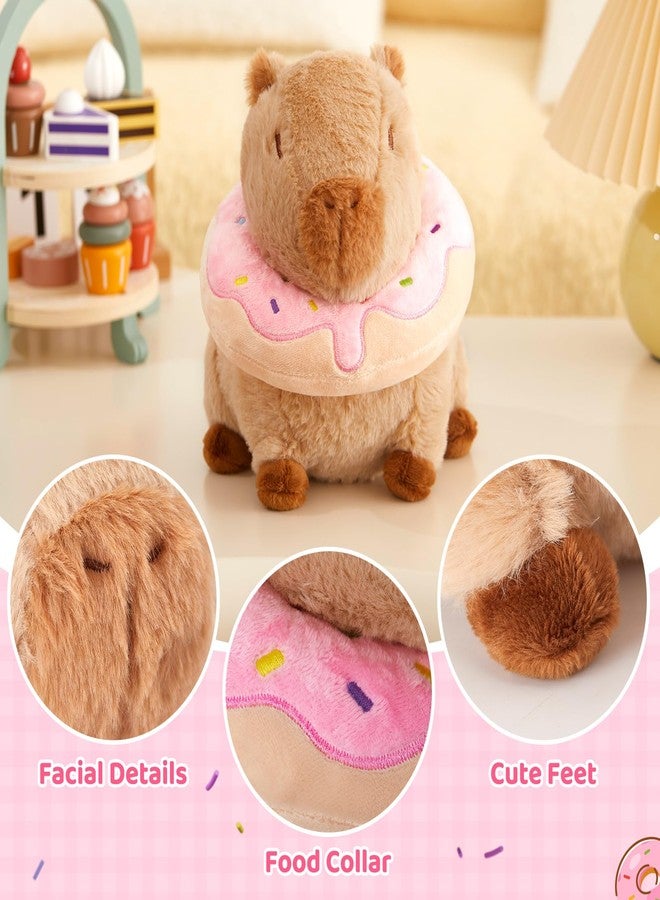 CozyWorld حيوانات الكابيبارا المحشوة من كوزي وورلد، مقاس 10 بوصات، ألعاب الكابيبارا القطيفة على شكل دونات، كابيبارا كاواي كهدية عيد ميلاد للأطفال من الأولاد والبنات - Image 3